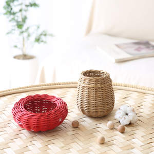 Mini cesta con forma de seta hecha de ratán natural para niños, cesta tejida a mano, pequeña, de juguete, 100% - Product Image 3