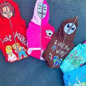 Sudadera con capucha polar con cremallera completa de gran tamaño para hombre Logotipo personalizado Gráfico Puff Impreso Algodón Invierno 3XL Patrón 3D Sudadera con capucha - Product Image 2