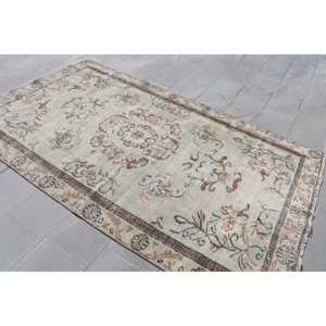 พรมวินเทจตุรกีขนาดใหญ่ 5.2x8.6 ฟุต สีน้ำตาลแดงลายตาราง - Product Image 2