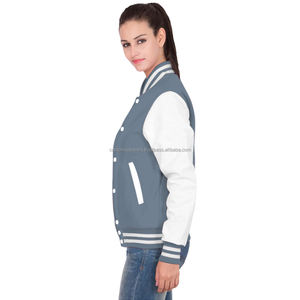 Veste universitaire d'hiver pour femmes de qualité supérieure avec logo personnalisé en polaire matelassée respirante broderie à col montant et conception personnalisable - Product Image 2