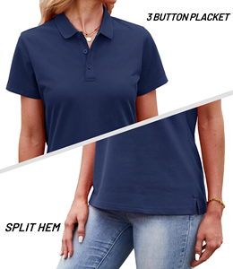 Trendy Womens Solid <b>Polo</b> Shirt Lightweight Breathable Summer <b>Polo</b> Top Custom Branding Wholesale Supplier - Product Image 5