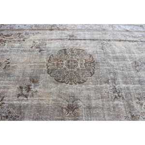 Turkish Rug, 6.9x10.3 ft Oversize Rug, Gray <b>Brown</b> <b>Wool</b> Rug - Product Image 4