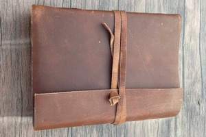 Handmade Vintage Leather Journal Thread-Sewed Sketchbook Notebook with Beautiful <b>Book</b> of Shadows Spiral Binding - Product Image 4