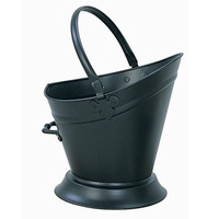 Seau à charbon en métal de forme ronde, finition antique en cuivre, fer, de haute qualité, fait à la main, ensemble de cheminée et accessoires, seau à charbon