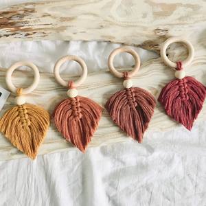 Anneaux de serviette en coton macramé de qualité supérieure Design de noeud de récif d'Inde - Product Image 4