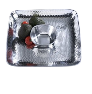 Table Decorative Customized Design Metal Aluminium Nickel Plated Dishes Decorative Chip and Dip <b>Tray</b> - Product Image 2