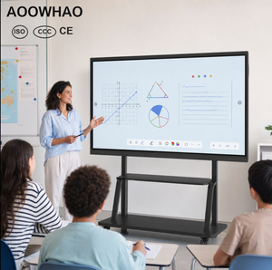 Tableau blanc interactif numérique intelligent AOOWHAO 55 pouces 4K avec écran tactile <span class=keywords><strong>pour</strong></span> les réunions de bureau et l'enseignement en classe - Product Image 1