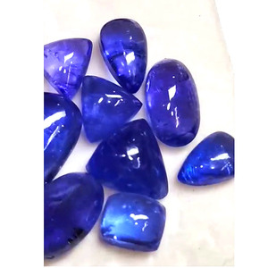 Haute 10 pièces naturel Tanzanite Cabochon 9mm-20mm taille libre poire coussin ovale trillion Rectangle 63 Cts fabrication de bijoux en vrac - Product Image 4