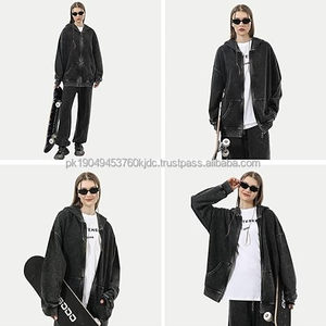 Sudadera con Capucha Extra Grande para Hombre, Estilo Vintage, Unisex, Lavado Ácido, Ropa Urbana, Sudadera Moderna Y2K - Product Image 4