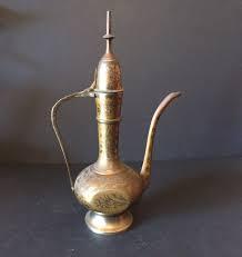 Produit émaillé Aftaba Dallah en laiton doré fabriqué à la main Service à café et thé décoratif - Product Image 4