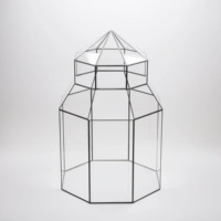 Terrarium Moderne en Verre Trempé de Grande Taille avec Cadre en Métal Noir pour Décoration Maison & Mariage – Écologique – Vente en Gros