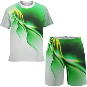 Venta caliente de secado rápido Hombres Verano algodón Transpirable Diseño sublimado Impresión completa Primavera Verano Hombres Playa conjunto corto - Product Image 1