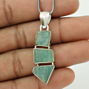 Prix de gros de haute qualité en argent Sterling 925 Amazonite naturelle pierre précieuse aspect antique pendentif bijoux faits à la main fournisseurs en vrac - Product Image 4