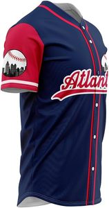 Uniformes de baseball personnalisés de haute qualité, respirants, à séchage rapide, avec nom, numéro et logo imprimés par transfert thermique, 100 % sportifs - Product Image 4