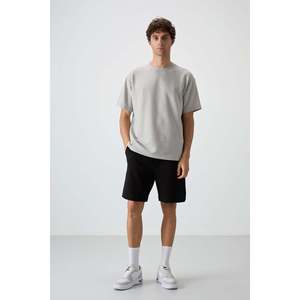 เสื้อยืดผู้ชายแบบพื้นฐาน รุ่น 88379 ผ้าลายวาฟเฟิลอินเตอร์ล็อค ทรงโอเวอร์ไซส์ ผ้าฝ้าย 100% - Product Image 5