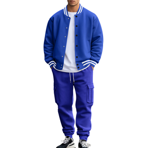 Jogging <b>Suit</b> US Size Custom Logo Casual Streetwear Tracksuit Baseball <b>Jacket</b> Set Men Tracksuit - Product Image 5