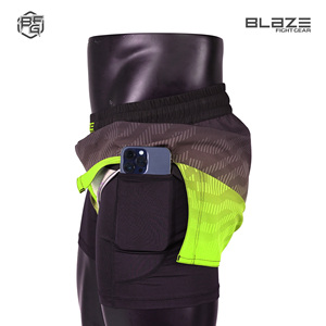 Pantalones cortos de agarre MMA de alta calidad, pantalones cortos de lucha BJJ con sublimación personalizada, cintura elástica, característica de estiramiento de media Size-6XL High Street - Product Image 2