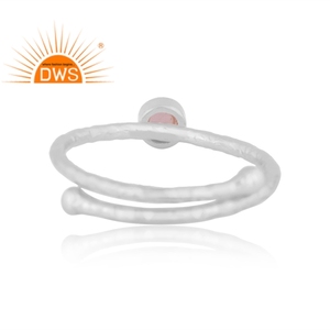 Anillo Apilable de Plata de Ley Fina con Piedra Lunar de Chocolate Natural, Estilo Indio, Fabricante de Joyería Personalizada - Product Image 4
