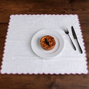 Servilleta de mesa de algodón de lujo con borde festoneado para bodas y cenas - Product Image 4