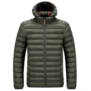 Profesional OEM logotipo personalizado a prueba de viento impermeable transpirable soporte grueso cremallera con capucha ecológica chaqueta acolchada hombres deporte - Product Image 6