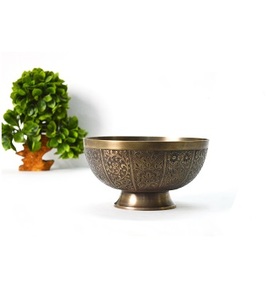 Bol de service de luxe fantaisie de qualité supérieure avec bol de fruits fantaisie unique fabriqué à la main fini antique en laiton pour la maison et les fêtes - Product Image 6