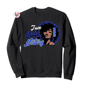Zeta Shield Chenille sudadera algodón polar bordado griego hermandad Zeta Phi Beta azul pulóver cuello redondo para mujer - Product Image 1