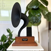 Gramophone multifonctionnel de luxe, haut-parleur passif, amplificateur acoustique, design rétro - Logo personnalisable, décoration intérieure unique, incroyable