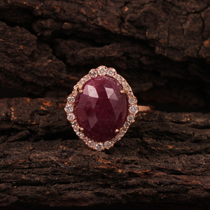 Anillo de aniversario de boda con gema de rubí Natural, oro rosa de 14 quilates, tachonado con diamantes, joyería personalizada - Product Image 6