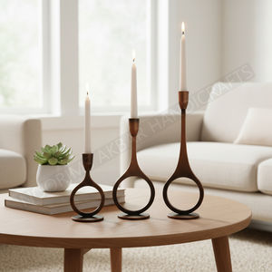 เชิงเทียนโลหะอลูมิเนียมน้ำหนักเบาสไตล์มินิมอลที่ทันสมัยสำหรับห้องนั่งเล่นชิ้นกลางส่งออกจำนวนมาก - Product Image 5