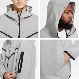 Conjunto de chándal de invierno para hombre, alta calidad, venta al por mayor, logotipo personalizado, ropa deportiva de gran tamaño Lisa para hombre, forro polar de algodón - Product Image 5