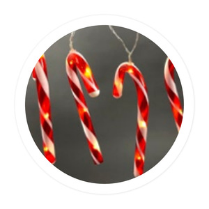 1,2 m. Ghirlanda di bastoncini di caramello a LED alimentata a batteria (GSC 204690018) - Product Image 1