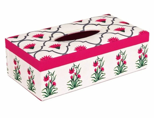 Caja de pañuelos de madera premium con estampado Meena |   Porta Servilletas Hecho a Mano de Estilo Bohemio Indio, Ecológico, para Uso Doméstico y Comercial - Product Image 6