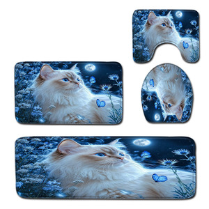 Custom Printed Printed <b>Bathroom</b> Rug <b>Set</b> for <b>Bathroom</b> Non-Slip Shower Curtain Bath <b>Mat</b> - Product Image 5