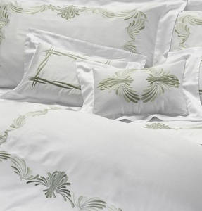 ชุดปลอกผ้านวมปักลายเรขาคณิตสีเขียวตามสั่งชุดเครื่องนอนผ้าฝ้ายสีขาวคุณภาพสูงสำหรับบ้านโรงแรมงานแต่งงาน - Product Image 3