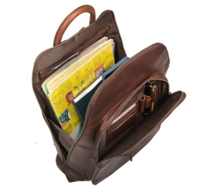 Mochila marrón de cuero genuino de cera de aceite de alta calidad <span class=keywords><strong>Kawa</strong></span> para estilo Buff Brandy con cierre de cremallera de 2 compartimentos estilo de moda - Product Image 2
