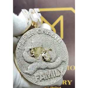 จี้เงิน925 14K ชุบทอง VVS Moissanite เครื่องประดับที่กำหนดเองจี้ฮิปฮอป icedout สำหรับปาร์ตี้ - Product Image 1