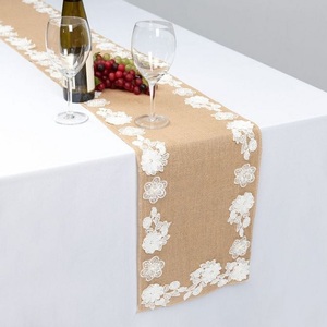 Chemin de table imprimé bloc de couleur bleu avec pampilles suspendues Textile ensoleillé coton et lin chemin de Table couverture de Style rétro américain - Product Image 4