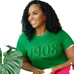 Camiseta Verde Chenille 1908 con Letras Griegas Bordadas, Prenda Casual de Algodón Premium para Hermandades - Product Image 1