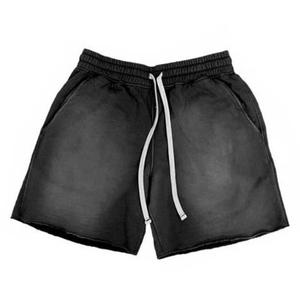 กางเกงขาสั้นผู้ชายสไตล์วินเทจฟอกสีแบบย้อมกรด ผ้าคอตตอนหนา 100% สกรีนโลโก้ตามสั่ง สไตล์สตรีทแวร์ - Product Image 1