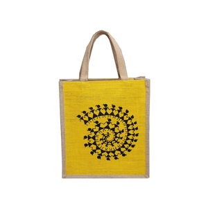 Bolsa de compras de arpillera de yute ecológica impresa y teñida con cinta de cincha ASA cremallera superior y bolsillo interior-excelente valor - Product Image 2