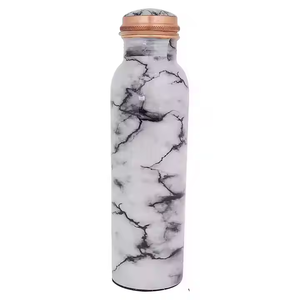 Bouteille d'eau en cuivre la plus exigeante bouteille d'eau en métal au design feuillu imprimé accessoires de boisson bouteille de yoga à prix réduit - Product Image 2