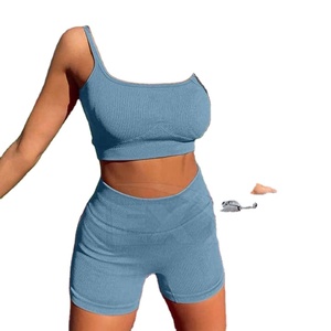 Ensemble de 2 shorts de yoga pour femmes, extensibles dans quatre directions, en spandex/nylon, taille haute, confortables, pour la remise en forme et les entraînements - Product Image 2