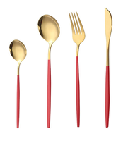 Ensemble de couverts en laiton de 30 pièces fourchettes or poli ensemble de couverts à manger couverts en acier miroir ensemble en laiton pour l'utilisation de cadeaux