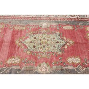 พรมตุรกีแบบดั้งเดิมสีแดงสีเบจ5.7X9.5ฟุตพื้นที่ขนาดใหญ่ผ้าขนสัตว์ขนสัตว์นามธรรมลวดลายน้ำยางหนา10มม. สำหรับห้องโถงห้อง - Product Image 5