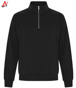 Half <b>Zip</b> Stand Collar Winter Sweatshirt Fashion Pullover Zipper <b>Fleece</b> Knitted Plain Dyed Breathable - Product Image 4