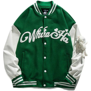 Mayorista Chaqueta Varsity Hombre Cuello Alto Estilo Callejero Cremallera Diseño Precios al por mayor - Product Image 3