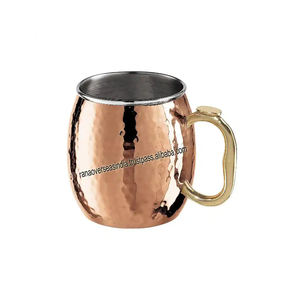 Top Vente Martelé En Acier Inoxydable Moscou Mule Tasses Cuivre Plaqué Avec Poignée Pour La Maison Hôtel Bar Restaurant Partie - Product Image 3