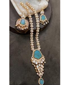 Conjunto de Collar chapado en oro de moissanita auténtica de lujo con pendientes bodas aniversarios compromisos colección de ropa para mujer - Product Image 2