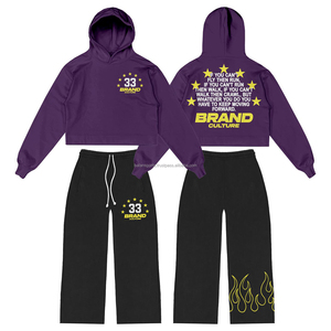 2025 nouveau survêtement personnalisé à manches longues en gros français éponge lettre impression survêtement 2 pièces survêtement ensemble femmes survêtements à vendre - Product Image 4