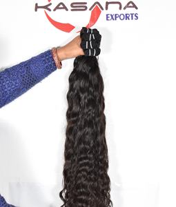 100% cuticules alignées vague naturelle brut indien noir femmes lâche vague profonde Extensions de cheveux humains directement fabriqués non - Product Image 1